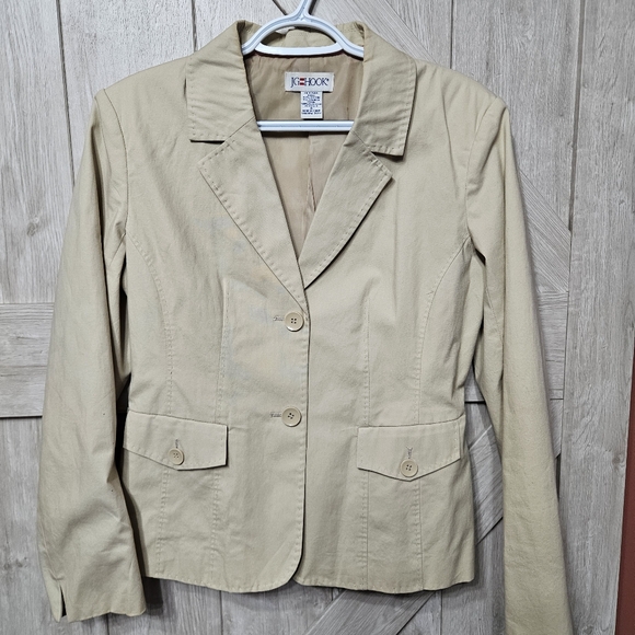 JG Hook Beige Cotton Blend Blazer Size 8 - Picture 1 of 5